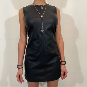 Zara Little Black Faux Leather Dress
